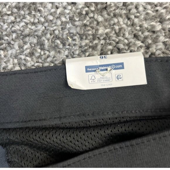 NWT Mens George Solid‎ Black Flat Front Stretch Utility Shorts Size 36 - Picture 6 of 6